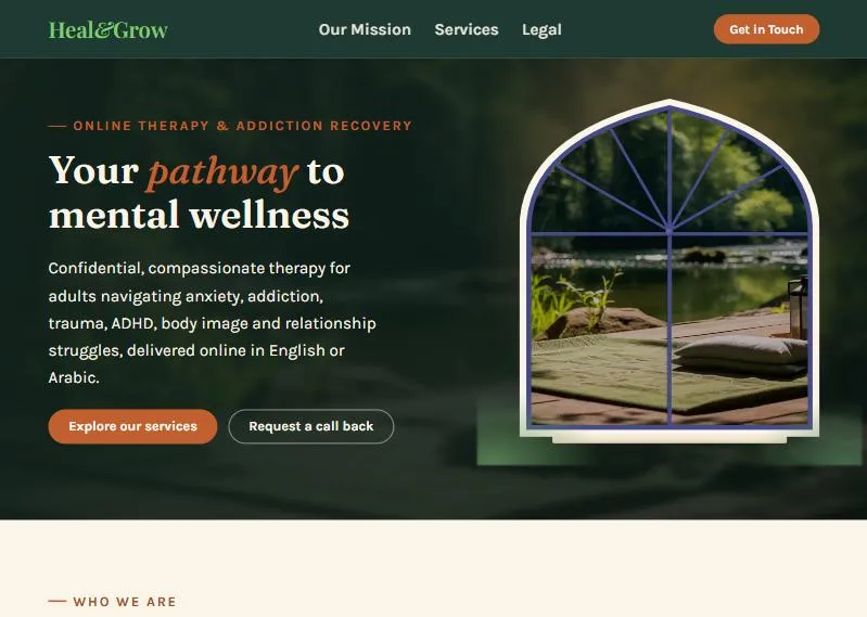 Heal&Grow homepage